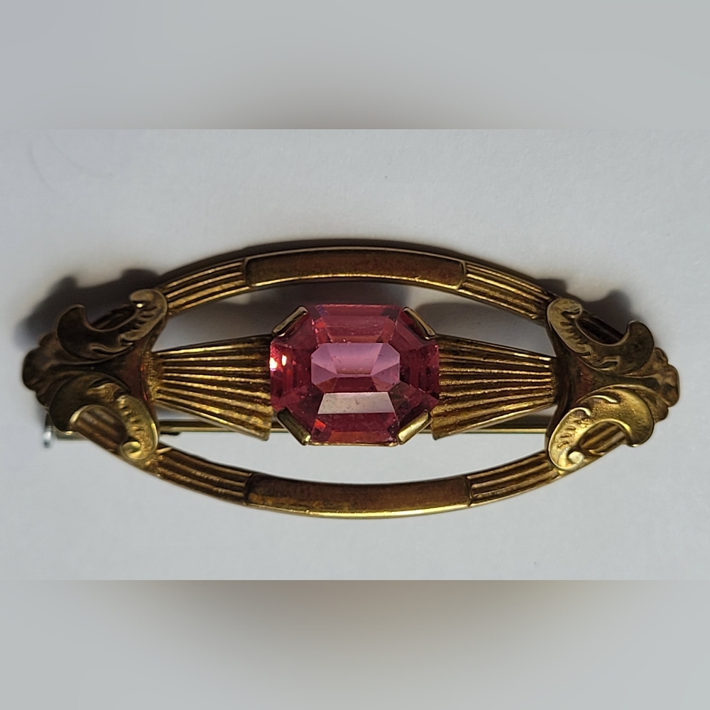 Antique Art Nouveau Gold filled Sash Pin
